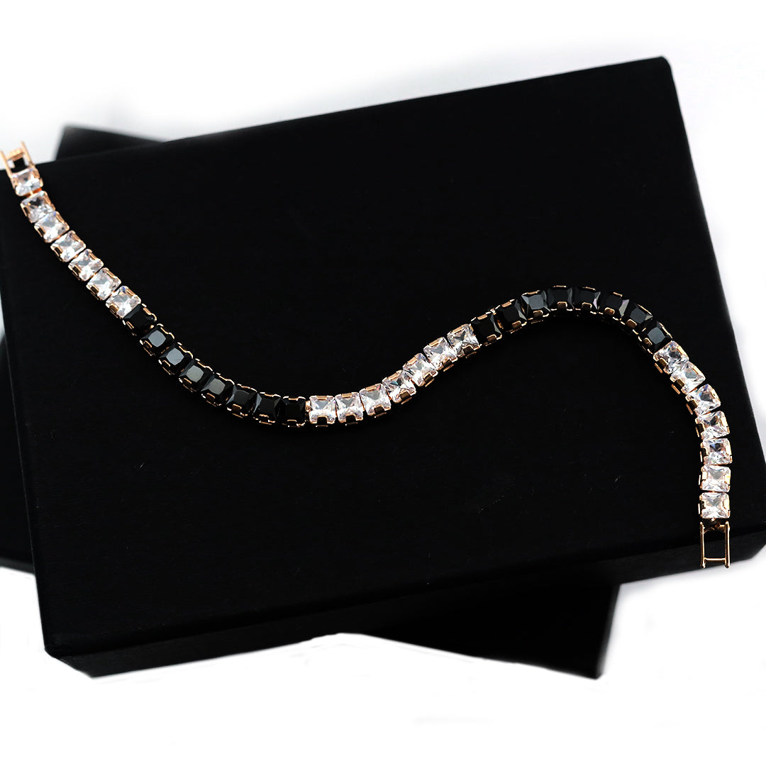 Black and White Tennis Bracelet