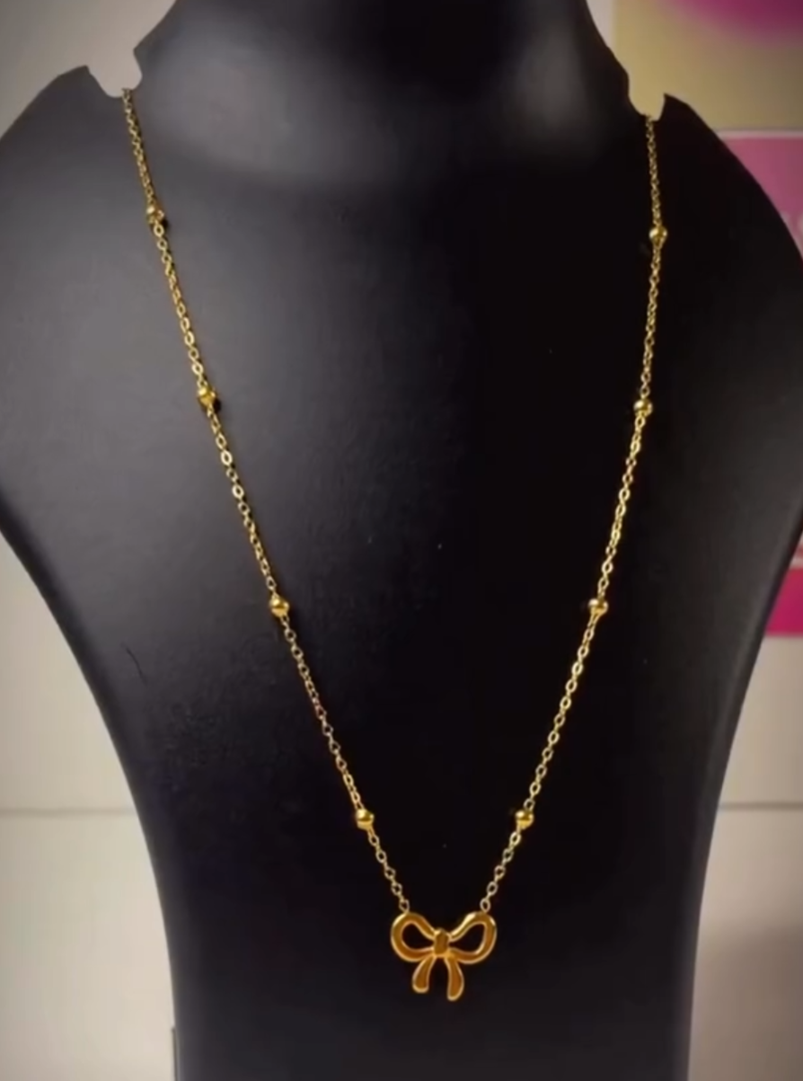 Gold Bow - Necklace