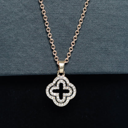 925 Sterling Silver Necklace with Cubic Zirconia Clover