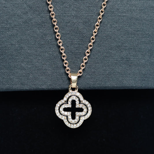 925 Sterling Silver Necklace with Cubic Zirconia Clover