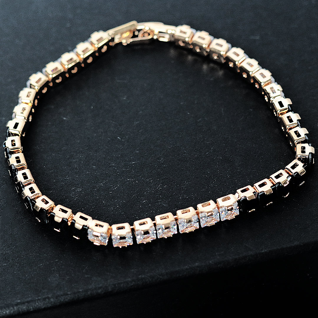 Black and White Tennis Bracelet