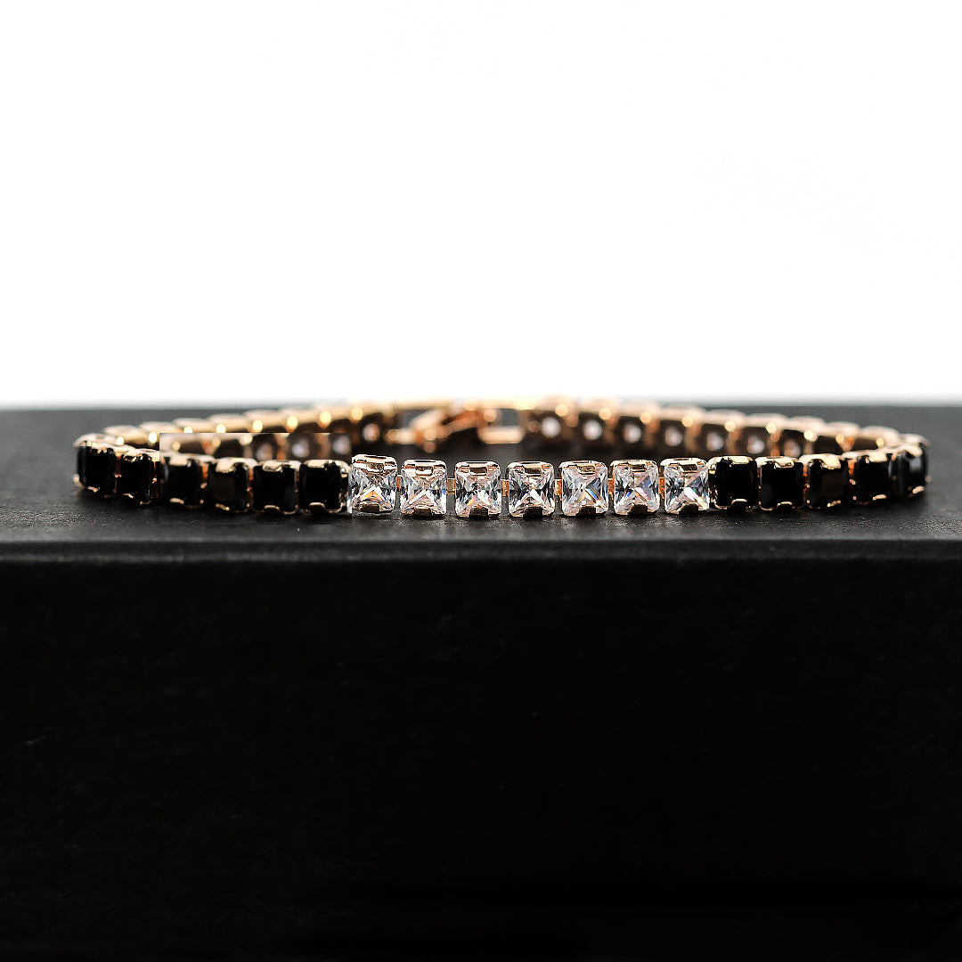 Black and White Tennis Bracelet