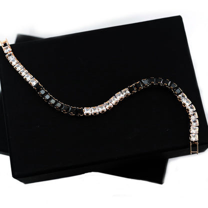 Black and White Tennis Bracelet