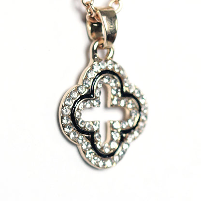 925 Sterling Silver Necklace with Cubic Zirconia Clover