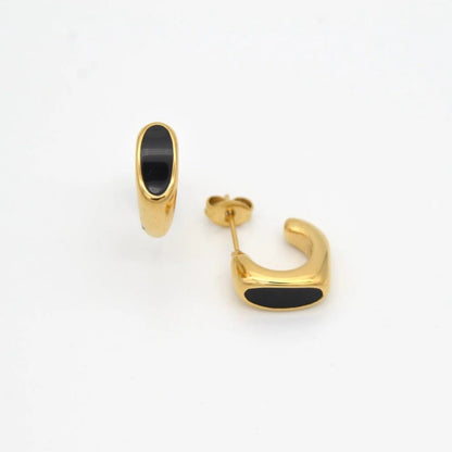 Enamel Stud Earrings