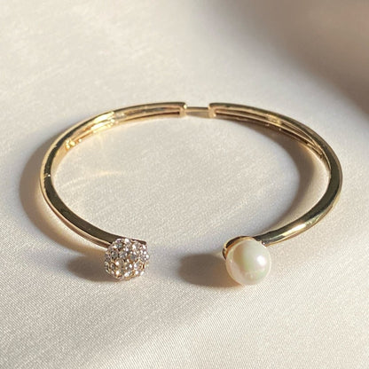 Pearl and Crystal Bangle