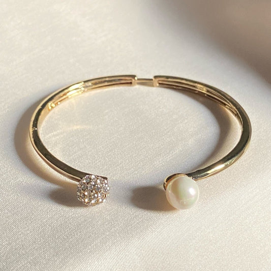 Pearl and Crystal Bangle